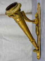 Pair of antique French torch wall sconces