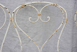 Four antique French garden chairs with heart back and lattice seat