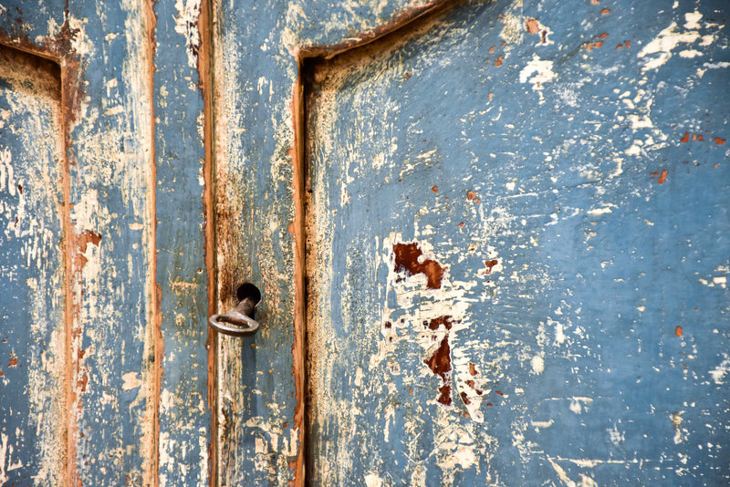 Pair of French buffets with blue patina