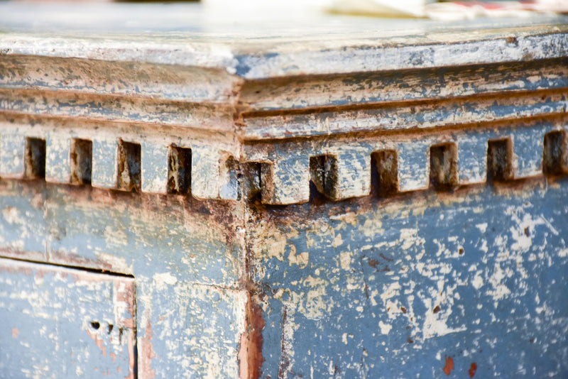 Pair of French buffets with blue patina
