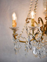Pair of crystal and brass chandeliers with 8 lights - 1940's - 27½" x 43¼"