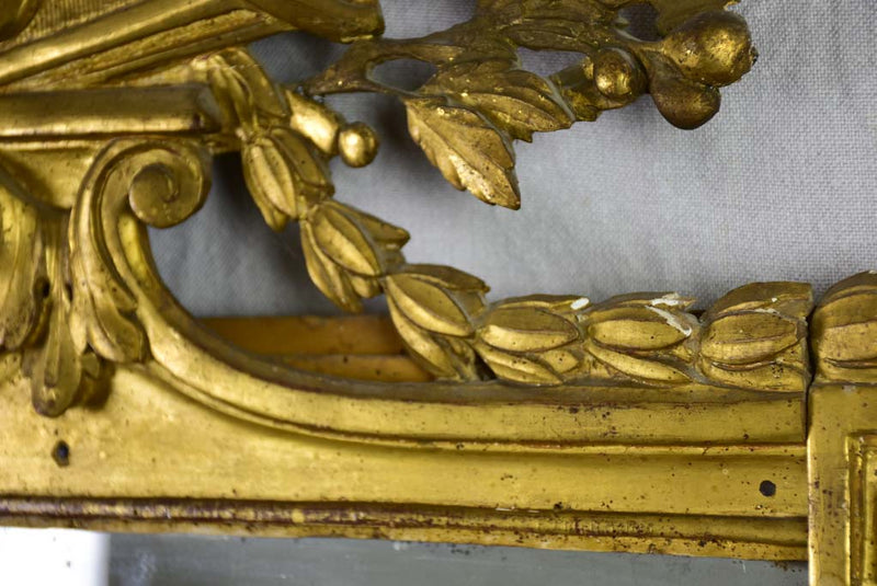 18th Century Louis XVI / Directoire giltwood mirror with birds, olive leaves and roses 26¾ x 41¾""