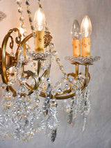 Pair of crystal and brass chandeliers with 8 lights - 1940's - 27½" x 43¼"