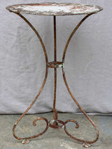 Petite antique French garden table - round