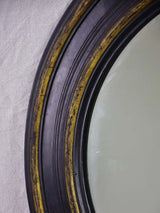 RESERVED 19th Century Napoleon III round mirror with black painted frame 27½"