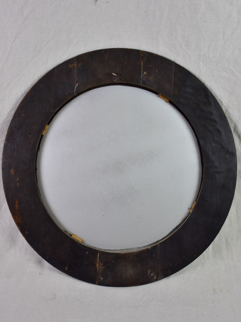 RESERVED 19th Century Napoleon III round mirror with black painted frame 27½"