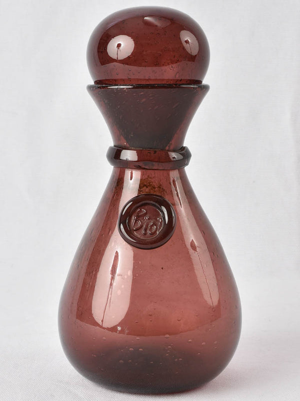 Purple 1970s blown glass carafe - Biot 10¾"