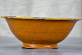 Antique French clay bowl with glaze