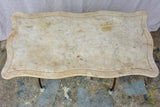 Antique French rectangular garden table with pretty feet and curved marble top 44" x 22½"