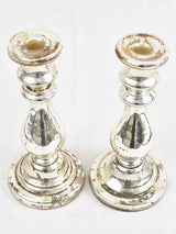 Antique mercury glass sparkling candlesticks