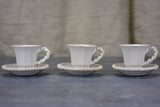 Set of vintage coffee cups and saucers Pont-aux-Choux