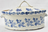Antique French blue and white terrine dish 9½"