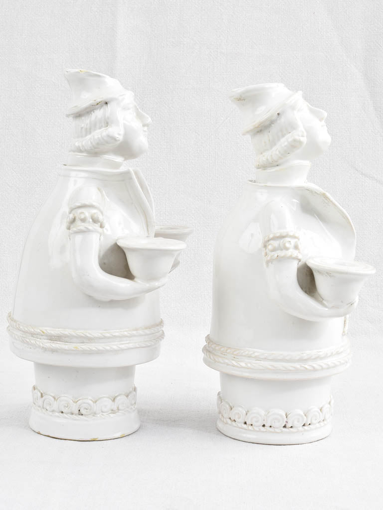 Pair of vintage candle holders in the shape of men - Émile Tessier