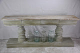 Narrow French console table with large turned column supports 78¾"