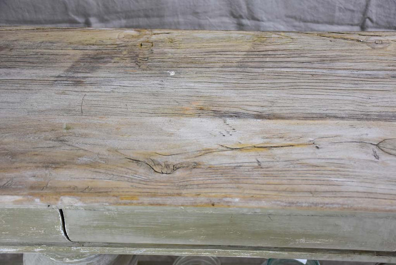 Narrow French console table with large turned column supports 78¾"