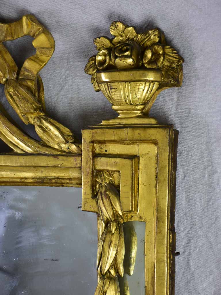 Rare large 18th Century Louis XV/XVI mirror with gilt wood frame 63¾" x  38¼"