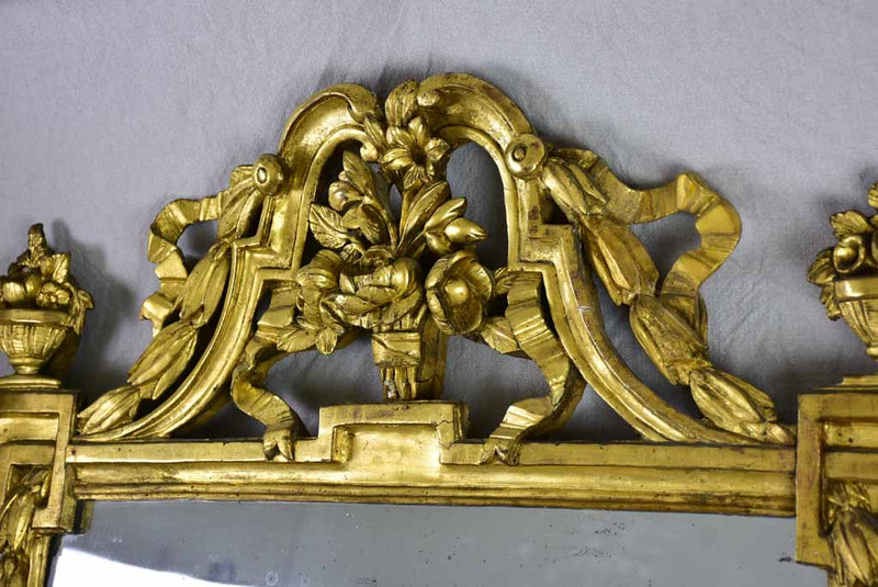 Rare large 18th Century Louis XV/XVI mirror with gilt wood frame 63¾" x  38¼"