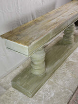 Narrow French console table with large turned column supports 78¾"