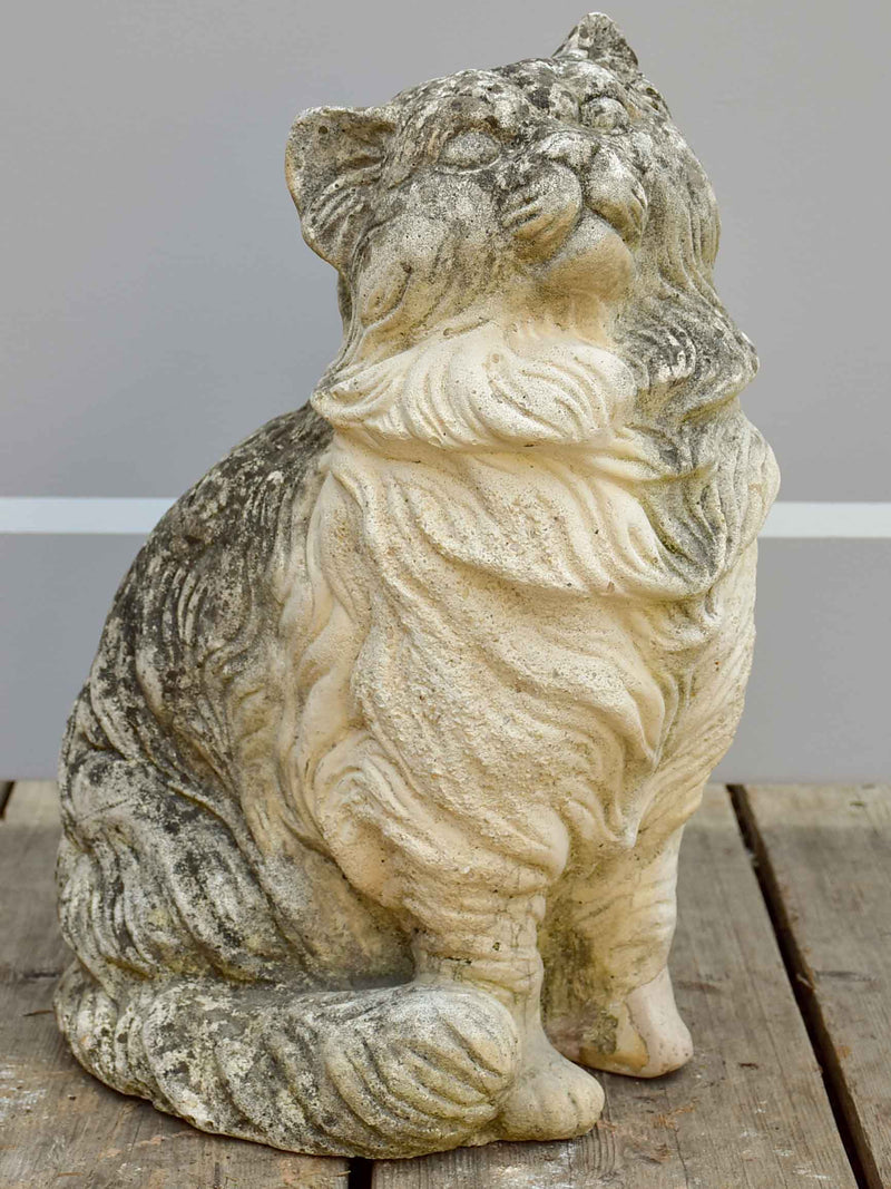 Vintage French garden sculpture - cat