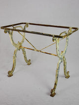 Early 20th Century rectangular garden table with marble top and patinated cast iron base 19¾" x 35½"