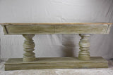 Narrow French console table with large turned column supports 78¾"