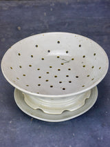 Antique French fruit strainer with catchment plate underneath