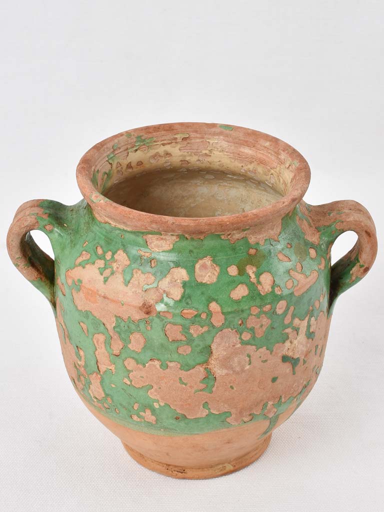 19th century small confit pot - green