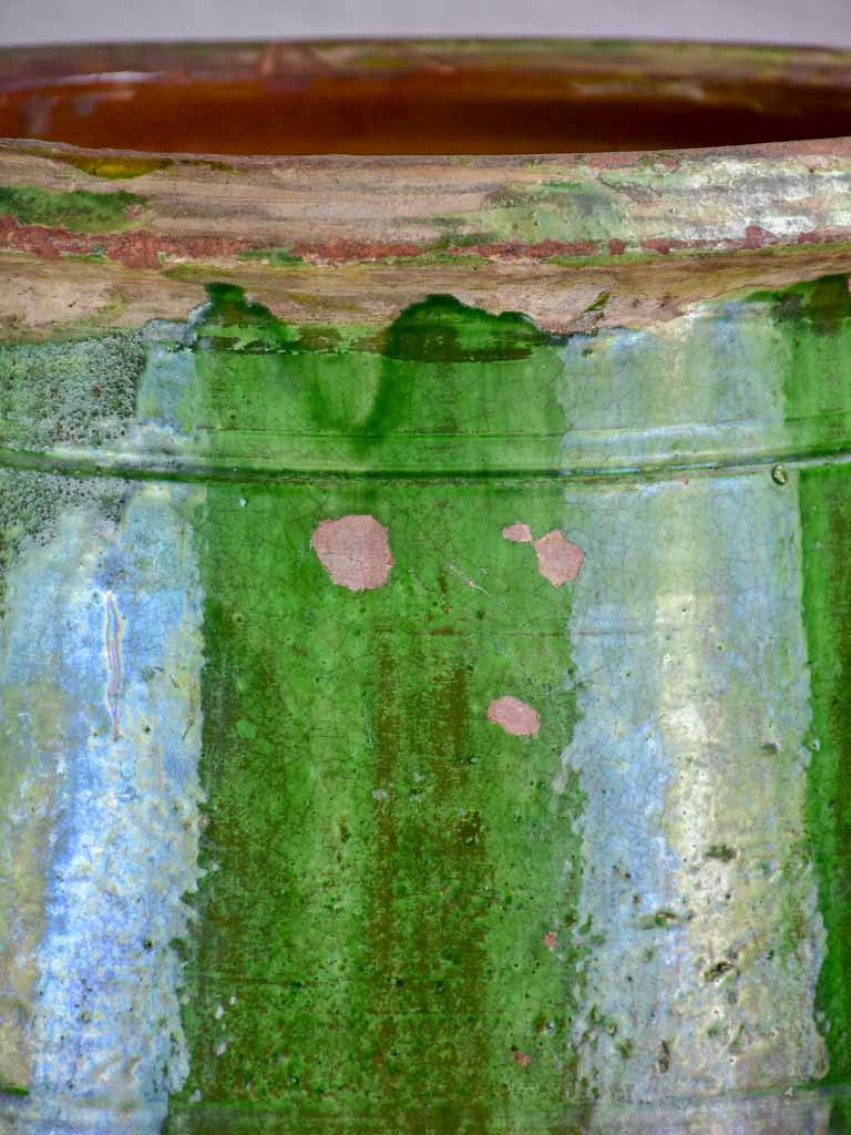 19th Century Anduze olive jar with green glaze 24¾"