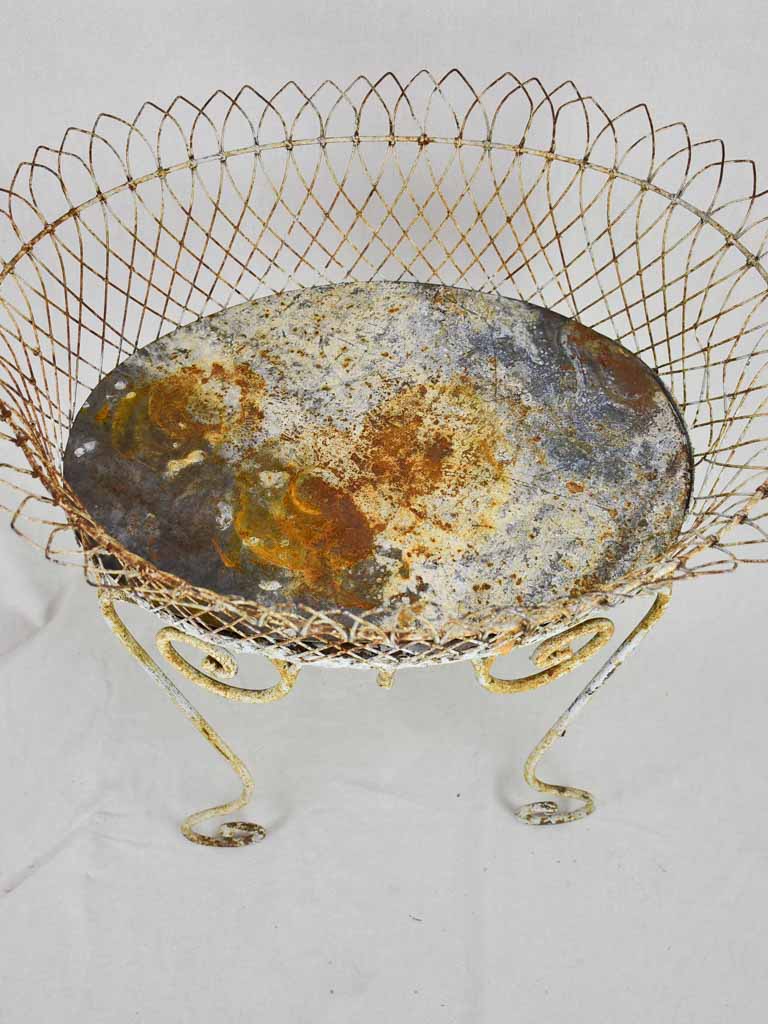 Early 20th Century French plant stand, iron and wire work 29½ x 23¾""