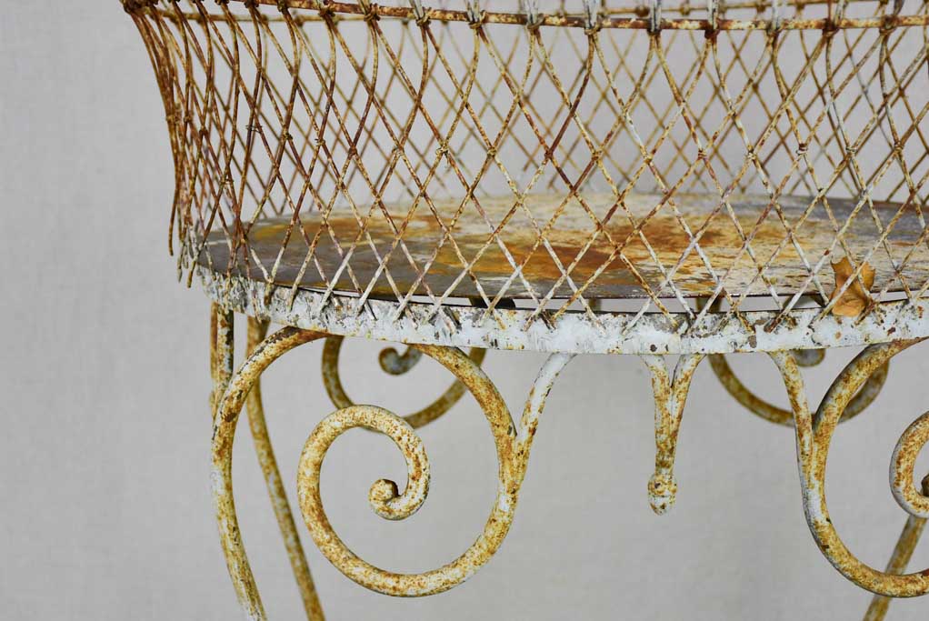 Early 20th Century French plant stand, iron and wire work 29½ x 23¾""