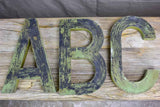 Antique French zinc letters from a sign - ABC 14¼