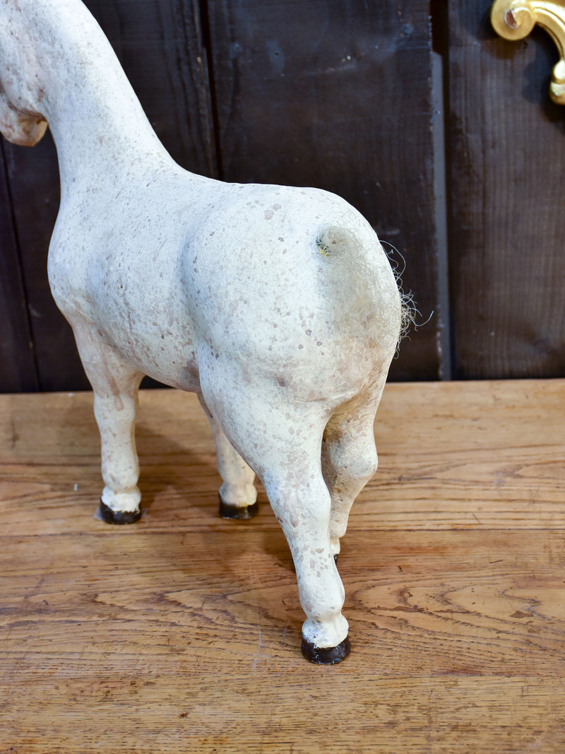 Antique French toy horse in paper mache