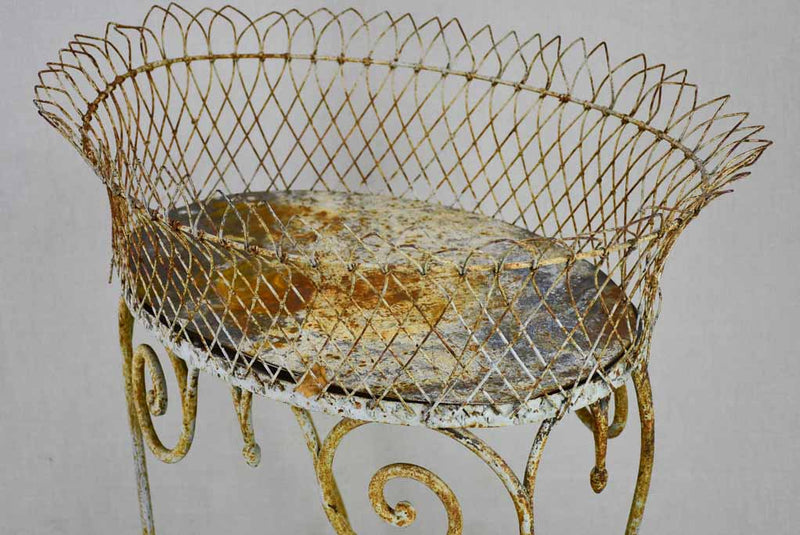 Early 20th Century French plant stand, iron and wire work 29½ x 23¾""