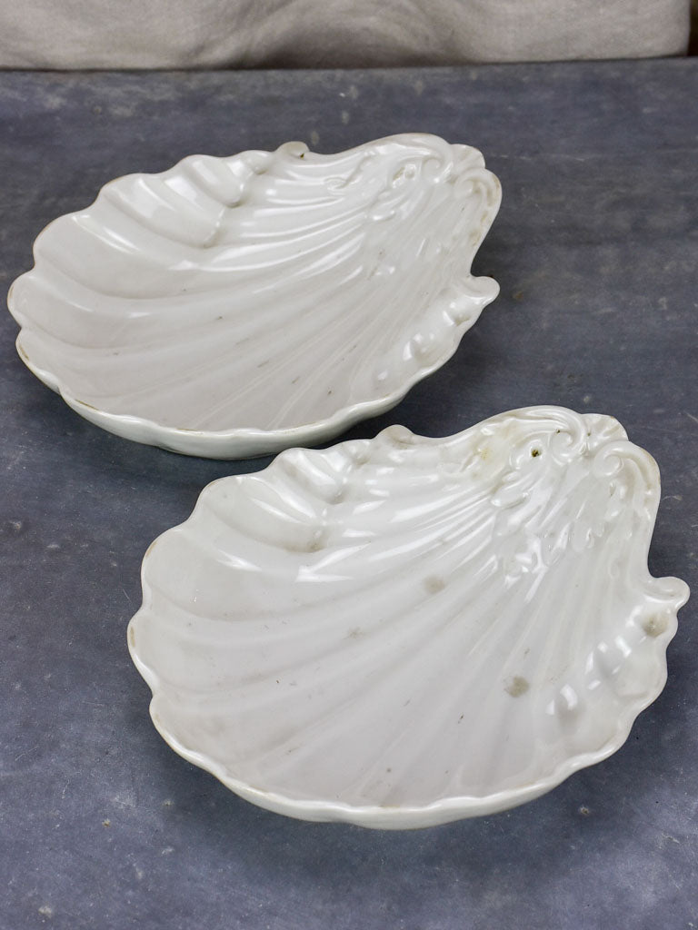 Shell Plate Style Pair of antique French shell plates