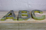 Antique French zinc letters from a sign - ABC 14¼