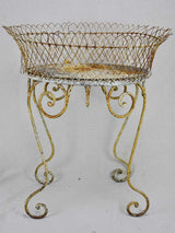 Early 20th Century French plant stand, iron and wire work 29½ x 23¾""