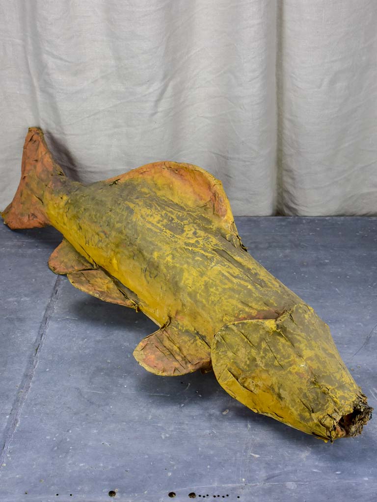 Large vintage French paper mache fish