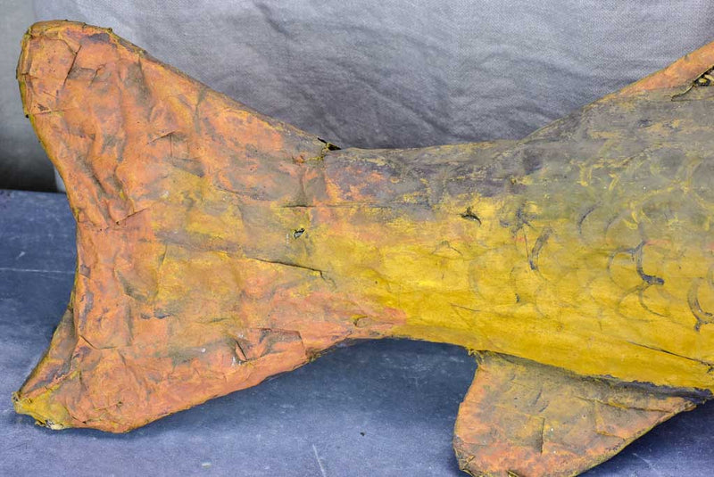 Large vintage French paper mache fish