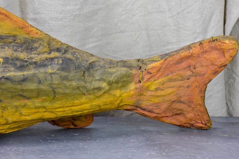 Large vintage French paper mache fish