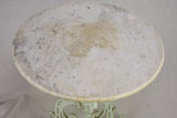 Parisian marble garden table with marble top and cast iron base 21¾" x 28¼"