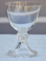 Six vintage crystal white wine glasses