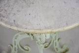 Parisian marble garden table with marble top and cast iron base 21¾" x 28¼"