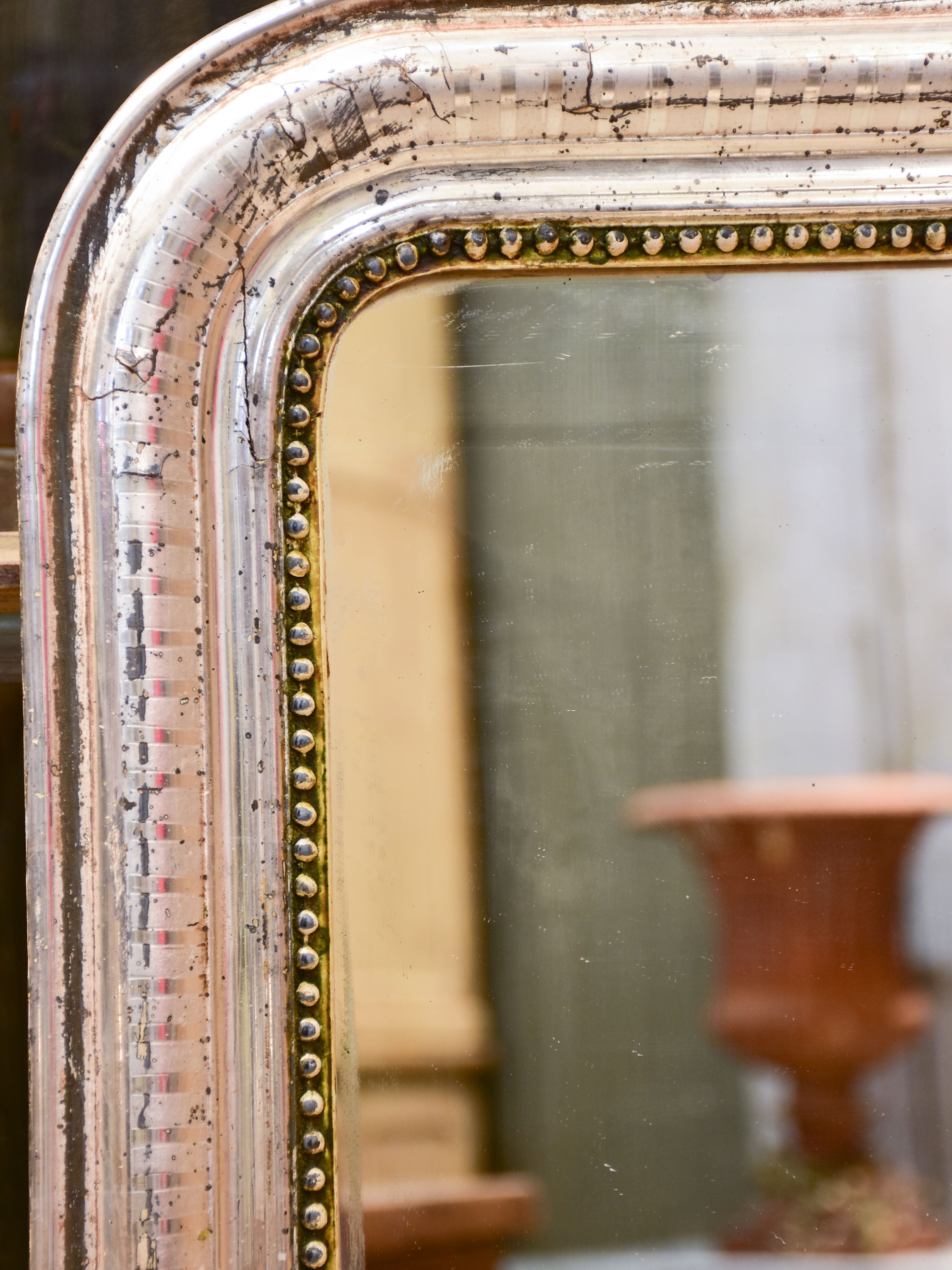 Silver leaf Louis Philippe mirror