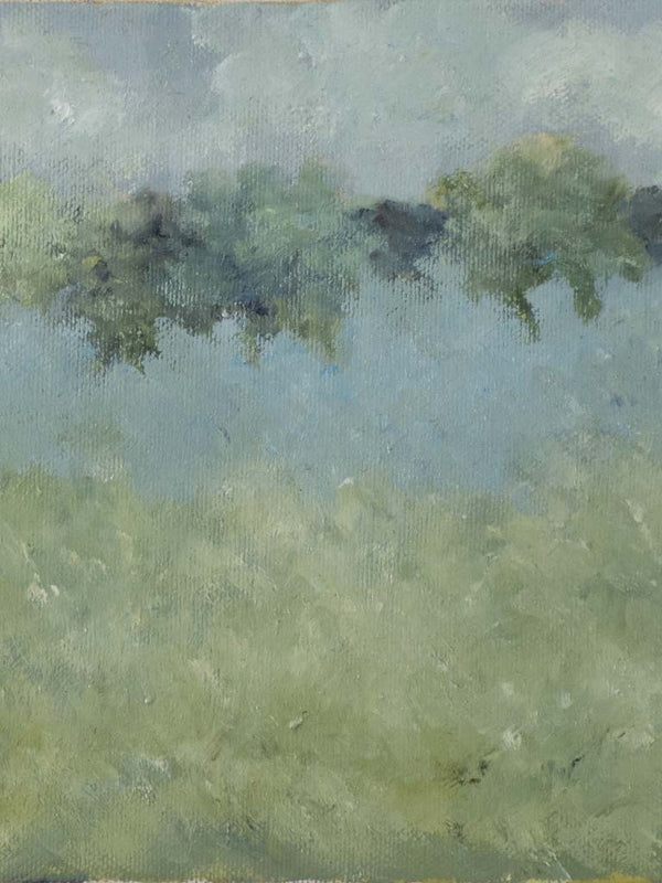 Vintage petit blue landscape painting