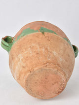 Large antique French confit pot - green 9"