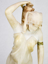 Antique Italian marble and alabaster statue of a lady, signed E. Castellucci 27½"