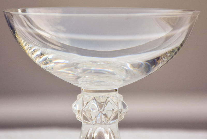 Ten vintage crystal champagne cups