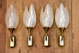 Set of four tulip-shaped Liane Rougier wall sconces