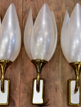 Set of four tulip-shaped Liane Rougier wall sconces