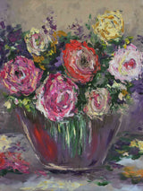 K. Bourillon palette knife painting - bouquet of roses 24” x 19 ¾''